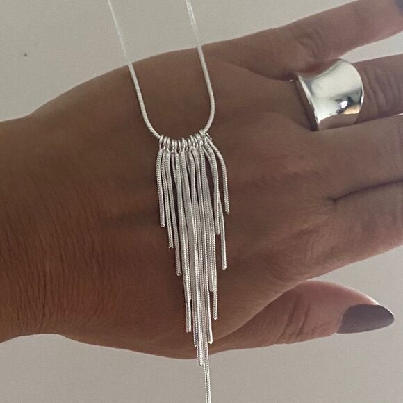 The Roaring 20’s 925 Silver retro fringe necklace - Picture 4 of 8